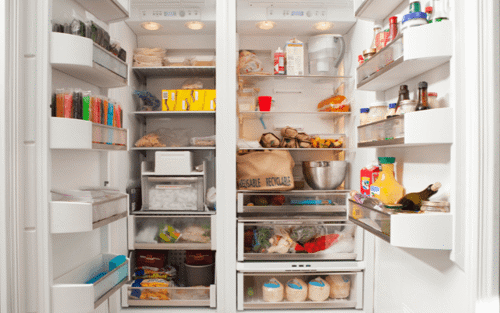Refrigerator doors open