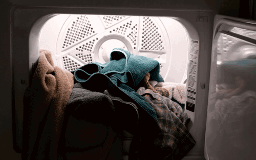 Towel in dryer